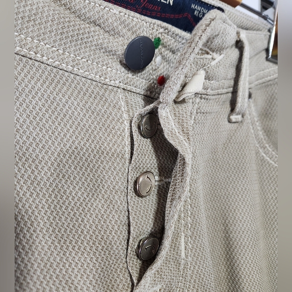 JACOB COHEN Nick Fit Style 622 Cross Woven Grey Tan Slim Jeans Made in Italy 32 - Picture 5 of 13